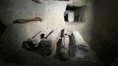 (Representational File image) Wooden coffins are seen inside the tomb of Jehuti-Mes, that was discovered by archaeologists from the Ministry of Tourism and Antiquities along with the staff of Zahi Hawass' archaeological and heritage mission, near the Queen Hatshepsut Valley Temple's in Deir El-Bahari on the Nile's west bank in Luxor, Egypt. (REUTERS)