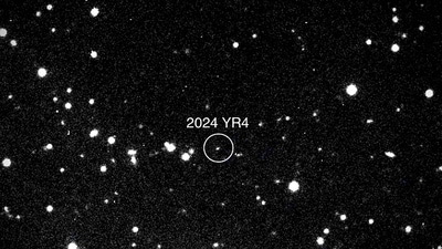 The 2024 YR4 asteroid, which could level a city now, has a 3.1-percent chance of striking Earth in 2032, according to NASA data released on February 18, 2025, making it the most threatening space rock ever recorded by modern forecasting. (AFP) The 2024 YR4 asteroid, which could level a city now, has a 3.1-percent chance of striking Earth in 2032, according to NASA data released on February 18, 2025, making it the most threatening space rock ever recorded by modern forecasting. (AFP)