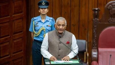Mizoram Governor General (retired) VK Singh addresses the House. (Photo from X) Mizoram Governor General (retired) VK Singh addresses the House. (Photo from X)