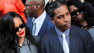 A$AP Rocky came to the court with Rihanna in Los Angeles. (REUTERS)