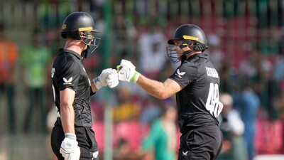 Tom Latham and Will Young first steadied the ship for New Zealand before dominating. The pair put up a partnership of 118 runs in 126 balls. (AP) Tom Latham and Will Young first steadied the ship for New Zealand before dominating. The pair put up a partnership of 118 runs in 126 balls. (AP)