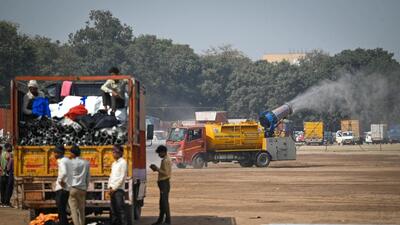 Preparations underway for the oath ceremony of the Delhi chief minister at Delhi’s Ramlila Maidan. (HT PHOTO) Preparations underway for the oath ceremony of the Delhi chief minister at Delhi’s Ramlila Maidan. (HT PHOTO)