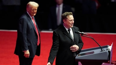 Trump and Musk appeared for a joint interview on Fox News' Sean Hannity. The President revealed what drew him to the world's wealthiest man. “You know, I wanted to find somebody smarter than him,” he disclosed. (AP/File) Trump and Musk appeared for a joint interview on Fox News' Sean Hannity. The President revealed what drew him to the world's wealthiest man. “You know, I wanted to find somebody smarter than him,” he disclosed. (AP/File)