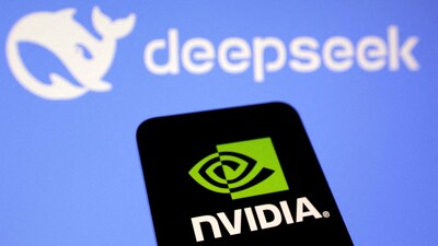 Nvidia and DeepSeek logos are seen in this illustration (Reuters)