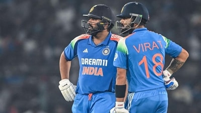 Virat Kohli (R) and Rohit Sharma will hold the key for India at the Champions Trophy. (AFP) (HT_PRINT) Virat Kohli (R) and Rohit Sharma will hold the key for India at the Champions Trophy. (AFP) (HT_PRINT)