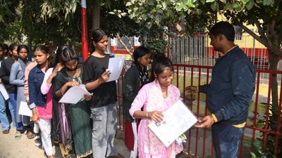 In addition to the time allowed to write answers, students get 15 minutes (between 9:30 am and 9:45 am in shift 1 and between 2 pm and 2:15 pm in shift 2) as cool-off time. (Santosh Kumar) In addition to the time allowed to write answers, students get 15 minutes (between 9:30 am and 9:45 am in shift 1 and between 2 pm and 2:15 pm in shift 2) as cool-off time. (Santosh Kumar)