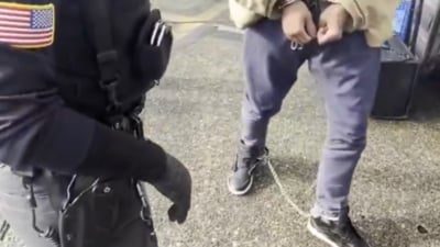 The video of the shackled deportees was shared by the White House on X. (X/@WhiteHouse) The video of the shackled deportees was shared by the White House on X. (X/@WhiteHouse)