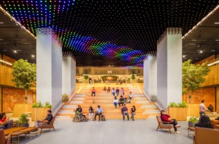 The Sabha, or gathering place, serves as a town hall amphitheatre and a place for informal collaboration. (Google India) The Sabha, or gathering place, serves as a town hall amphitheatre and a place for informal collaboration. (Google India)