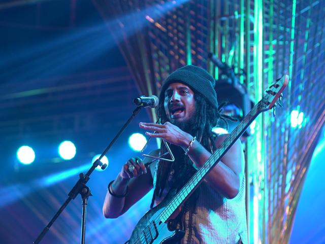 Wazis Pounia of Ziskakan, a group from Reunion Island. (Vedanta Udaipur World Music Festival 2025) Wazis Pounia of Ziskakan, a group from Reunion Island. (Vedanta Udaipur World Music Festival 2025)