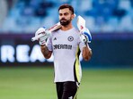 Virat Kohli during a practice session ahead of the team's opening match against Bangladesh