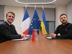 FILE: France's President Emmanuel Macron (L) and Ukraine's President Volodymyr Zelensky pose before a meeting in Brussels on December 18, 2024. FILE: France's President Emmanuel Macron (L) and Ukraine's President Volodymyr Zelensky pose before a meeting in Brussels on December 18, 2024.