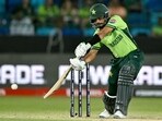Pakistan's Babar Azam plays a shot during the ICC Champions Trophy cricket match between Pakistan and New Zealand Pakistan's Babar Azam plays a shot during the ICC Champions Trophy cricket match between Pakistan and New Zealand