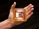 Microsoft's Majorana 1 quantum computing chip is pictured in this undated handout photo obtained by Reuters on February 19, 2025.
