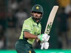 Pakistan's Babar Azam bats during the ICC Champions Trophy cricket match between Pakistan and New Zealand. Pakistan's Babar Azam bats during the ICC Champions Trophy cricket match between Pakistan and New Zealand.