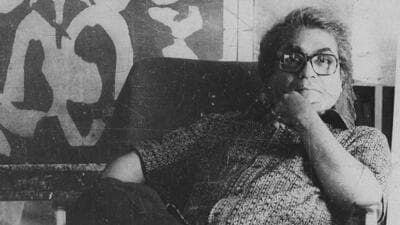 04 August 1987 - Artist Vasudeo S Gaitonde - HT Photo. 04 August 1987 - Artist Vasudeo S Gaitonde - HT Photo.