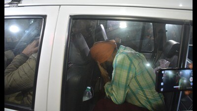 A US deportee being taken to his home by police from Amritsar airport. (HT File) A US deportee being taken to his home by police from Amritsar airport. (HT File)