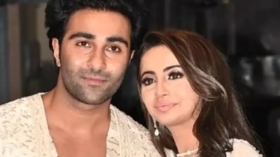 Aadar Jain expressed his love for Alekha Advani with a heartfelt speech on their mehendi ceremony. (Photos: X) Aadar Jain expressed his love for Alekha Advani with a heartfelt speech on their mehendi ceremony. (Photos: X)