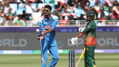 Axar Patel took 2/43 in 9 overs against Bangladesh in Dubai (Reuters)