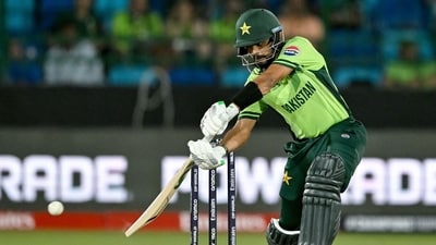 Pakistan's Babar Azam plays a shot during the ICC Champions Trophy cricket match between Pakistan and New Zealand (AFP) Pakistan's Babar Azam plays a shot during the ICC Champions Trophy cricket match between Pakistan and New Zealand (AFP)