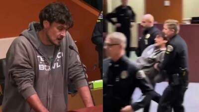 Chris Kluwe arrested in Huntington Beach, California. (X/@RealistMarc) Chris Kluwe arrested in Huntington Beach, California. (X/@RealistMarc)
