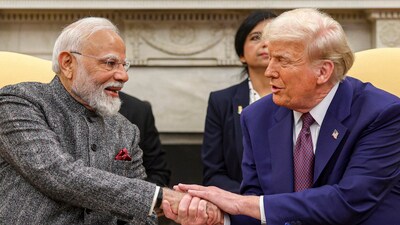 Prime Minister Narendra Modi with US President Donald Trump during a meeting at the White House, in Washington DC. (PTI) Prime Minister Narendra Modi with US President Donald Trump during a meeting at the White House, in Washington DC. (PTI)