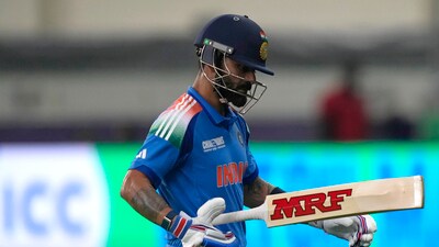 India then wobbled as Virat Kohli and Axar Patel fell close to each other after the end of the opening stand. (AP) India then wobbled as Virat Kohli and Axar Patel fell close to each other after the end of the opening stand. (AP)