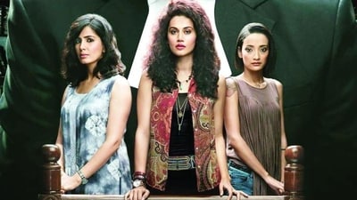 Kirti Kulhari and Taapsee Pannu along with Andrea Tariang in Pink.