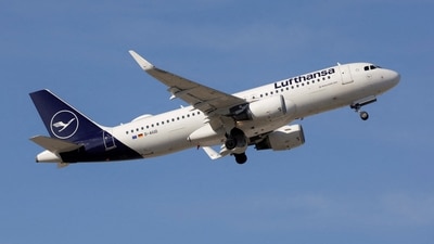 An Airbus A320-214 passenger aircraft of Lufthansa airline, takes off from Malaga-Costa del Sol airport, in Malaga, Spain, May 3, 2024. (Jon Nazca/Reuters)