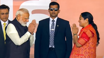 PM Narendra Modi with Delhi CM Rekha Gupta during the oath-taking ceremony of the new BJP government in the national capital. (HT photo) PM Narendra Modi with Delhi CM Rekha Gupta during the oath-taking ceremony of the new BJP government in the national capital. (HT photo)