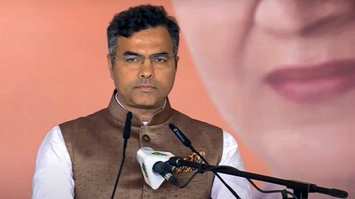 BJP MLA Parvesh Verma took oath as a Minister during the Delhi government's swearing-in ceremony at Ramlila Maidan in New Delhi. (PTI) BJP MLA Parvesh Verma took oath as a Minister during the Delhi government's swearing-in ceremony at Ramlila Maidan in New Delhi. (PTI)