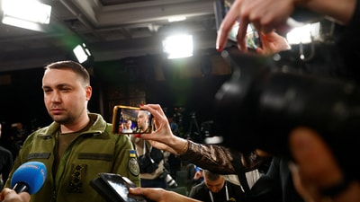 FILE PHOTO: Chief of the Military Intelligence of Ukraine Kyrylo Budanov speaks with journalists during 'Ukraine. Year 2024' conference, amid Russia's attack on Ukraine, in Kyiv, Ukraine February 25, 2024. REUTERS/Valentyn Ogirenko/File Photo (REUTERS)