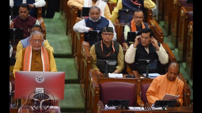 UP Finance Minister Suresh Khanna presenting the state budget 2025-26 (Deepak Gupta/HT) UP Finance Minister Suresh Khanna presenting the state budget 2025-26 (Deepak Gupta/HT)