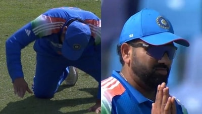 Rohit Sharma's reaction after dropping an easy catch Rohit Sharma's reaction after dropping an easy catch