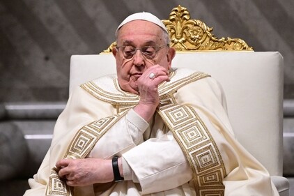 Pope Francis has developed pneumonia in both lungs days after being hospitalised: Report (Photo by Tiziana FABI / AFP) (AFP) Pope Francis has developed pneumonia in both lungs days after being hospitalised: Report (Photo by Tiziana FABI / AFP) (AFP)