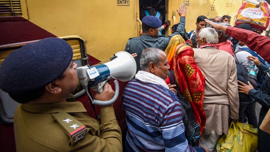 Uttar Pradesh Police registered FIRs against social media handles for posting a fake video about the Kumbh Mela (PTI)