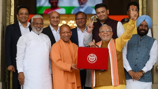 UP Budget 2025 key announcements: Uttar Pradesh finance minister Suresh Khanna presented the state budget 2025-26 on the third day of budget session in the UP assembly today (Deepak Gupta/Hindustan Times)