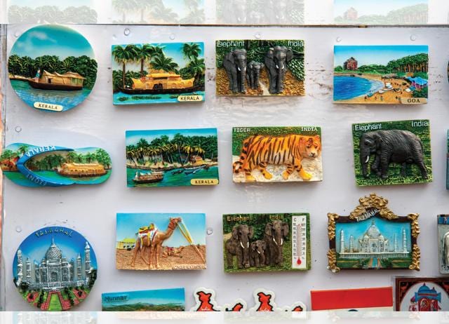 Indian fridge magnets are generic and use the most obvious stereotypes. (SHUTERSTOCK) Indian fridge magnets are generic and use the most obvious stereotypes. (SHUTERSTOCK)