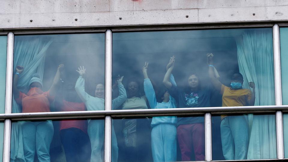 View of the Decapolis Hotel where migrants deported from the US are temporarily staying in Panama City, on February 18 (REUTERS) View of the Decapolis Hotel where migrants deported from the US are temporarily staying in Panama City, on February 18 (REUTERS)