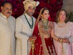 Aadar Jain and Alekha Advani posing with his parents after their wedding. Pic: Ashutosh Rai Aadar Jain and Alekha Advani posing with his parents after their wedding. Pic: Ashutosh Rai