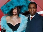 For Rihanna's birthday, A$AP Rocky gifts her a diamond pendant necklace while they reconnect as a family before stepping out for dinner.
(Photo by BENJAMIN CREMEL / AFP) For Rihanna's birthday, A$AP Rocky gifts her a diamond pendant necklace while they reconnect as a family before stepping out for dinner.
(Photo by BENJAMIN CREMEL / AFP)