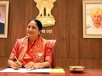 Rekha Gupta at the CM Office in New Delhi on Thursday. (Arvind Yadav/HT PHOTO)