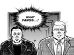 Characters presumably fashioned after Elon Musk and Donald Trump were featured in Baki Rahen Chapter 39. (X)