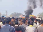 A clash broke out between two groups of matriculation students over cheating in the exam hall in Sasaram A clash broke out between two groups of matriculation students over cheating in the exam hall in Sasaram