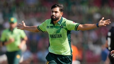 Haris Rauf reminds India of T20 World Cup loss in Dubai ahead of the Champions Trophy clash. (AP) Haris Rauf reminds India of T20 World Cup loss in Dubai ahead of the Champions Trophy clash. (AP)