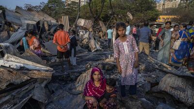 On Friday, only a few portions of brick walls and metal sheets were still standing amidst piles of rubble, ash and stumps of burnt trees. (Satish Bate/ Hindustan Times) On Friday, only a few portions of brick walls and metal sheets were still standing amidst piles of rubble, ash and stumps of burnt trees. (Satish Bate/ Hindustan Times)