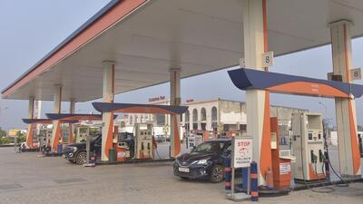 The petrol pump that was robbed on Friday morning in Ghaziabad. (Sakib Ali/HT Photo)