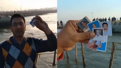The Payagraj-based man collects photos via whatsapp. (YouTube ) The Payagraj-based man collects photos via whatsapp. (YouTube )