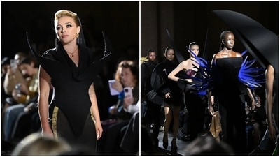 London Fashion Week: Florence Pugh opens for Harris Reed's 'rebellious' show. London Fashion Week: Florence Pugh opens for Harris Reed's 'rebellious' show.