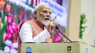 Prime Minister Narendra Modi addresses the 98th Akhil Bhartiya Marathi Sahitya Sammelan, at Vigyan Bhawan in New Delhi on Friday. (ANI) Prime Minister Narendra Modi addresses the 98th Akhil Bhartiya Marathi Sahitya Sammelan, at Vigyan Bhawan in New Delhi on Friday. (ANI)