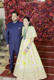 Take a look at Akash and Shloka's look for Aadar Jain's wedding. (Ashutosh Rai) Take a look at Akash and Shloka's look for Aadar Jain's wedding. (Ashutosh Rai)